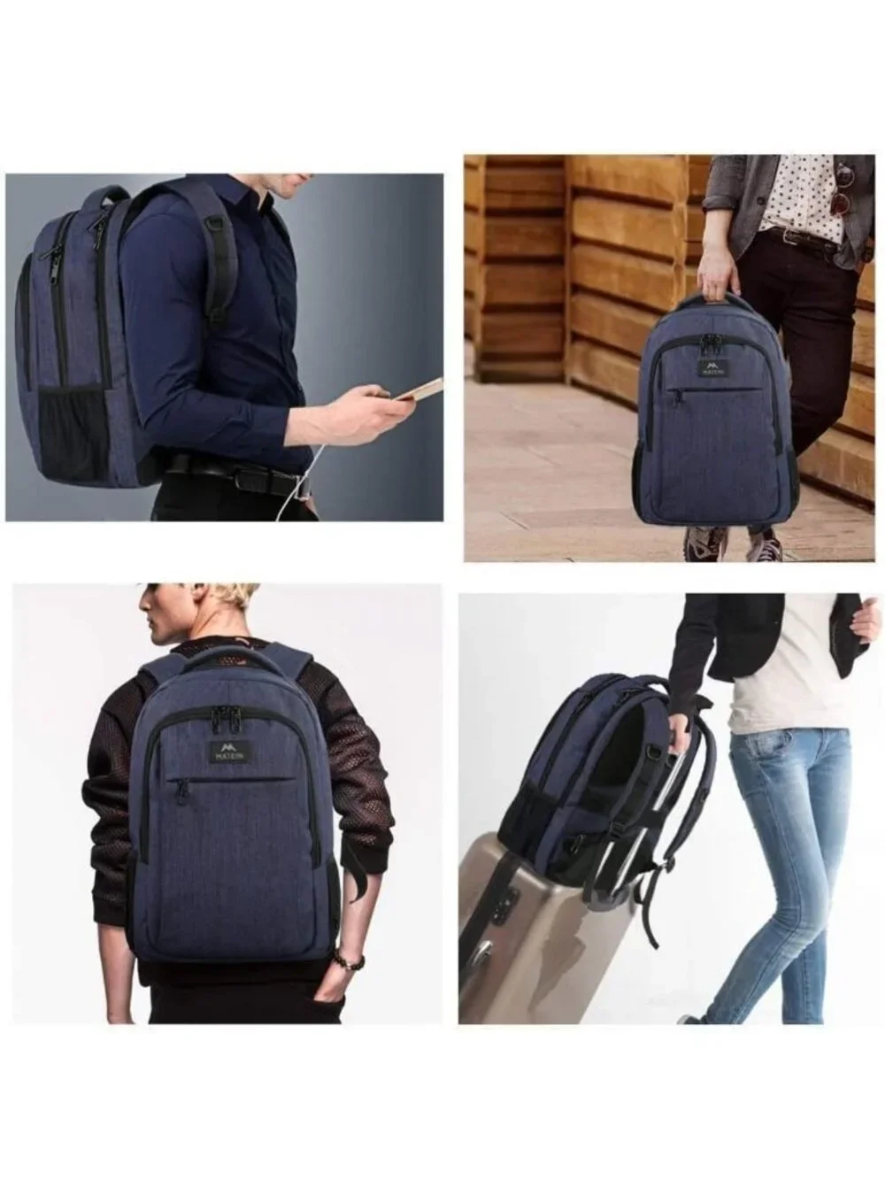 Slim Blue Laptop Backpack for Travel | Lightweight with Laptop Compartment